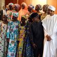 President Muhammadu Buhari and Vice President Yemi Osinbajo receive the 21 Chibok school girls released by Boko Haram, in Abuja, Nigeria October 19, 2016 REUTERS/Afolabi Sotunde