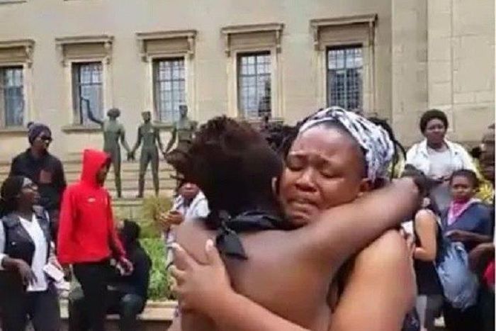 Two of the SA protesting students