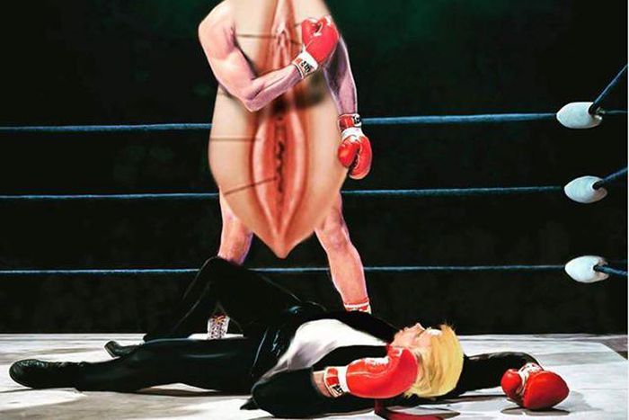 Trump beaten by pussy