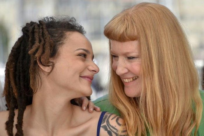 US actress Sasha Lane (L) and British director Andrea Arnold pose on May 15, 2016 to promote the film "American Honey"