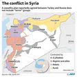 Map of Syria showing which fighting force controls which area, following reports of a ceasefire