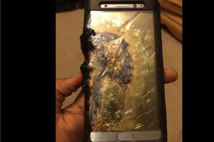 Galaxy Note 7 reportedly caught fire while the battery was being charged.