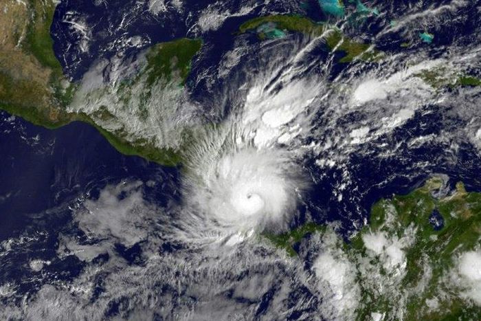 Hurricane Otto as seen at 1611 UTC on November 24, 2016 over Central America in this NOAA-NASA GOES Project image