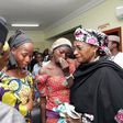 Some of the 21 Chibok school girls released are seen during a meeting with Nigeria's Vice President Yemi Osinbajo in Abuja, Nigeria, October 13, 2016