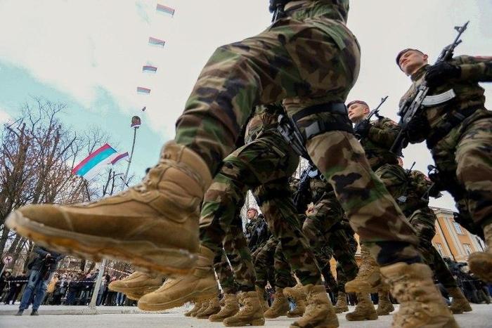 Special Unit of Bosnian Serb police parade on January 9, 2017, honoring "The Day of Republika Srpska" in Banja Luka