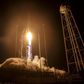 The Orbital ATK Antares rocket, with the Cygnus spacecraft onboard, takes off on October 17, 2016 at NASA's Wallops Flight Facility in Virginia