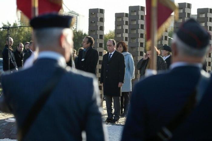 French President Francois Hollande spoke in a ceremony at a former internment camp in Montreuil-Bellay, central France