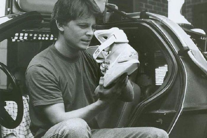 Michael J. Fox with the Nike Air Mag