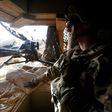 A member of the US Army take position at the US section of a base for Iraqi army and Kurdish peshmerga forces in Makhmour, southeast of Mosul, Iraq, December 23, 2016.