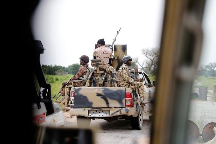 A Nigerian army convoy.