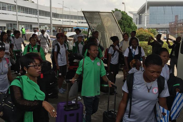 Super Falcons arrive Lagos on Sunday, December 4, 2016, after winning the 2016 Africa Women’s Cup of Nations (AWCON)