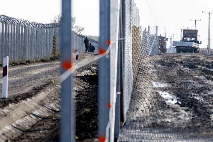 A new fence is being built at the Hungarian-Serbian border on October 27, 2016