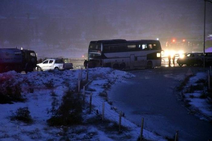 Buses are seen during an evacuation operation of Syrian rebel fighters and civilians from the remaining rebel-held pockets of eastern Aleppo