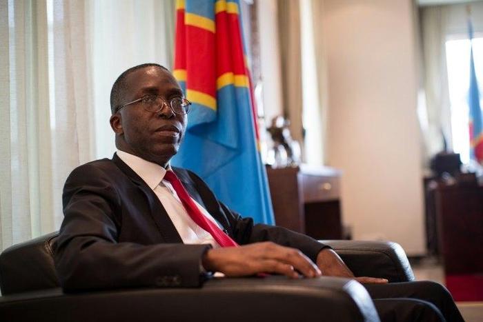Augustin Matata Ponyo, then Democratic Republic of Congo prime minister, pictured during an interview in Kinshasa on April 13, 2015