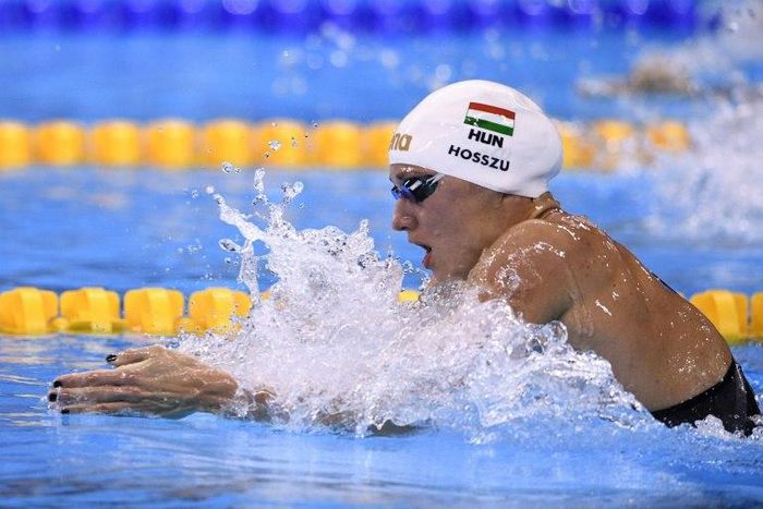 Hungary's Katinka Hosszu, seen competing in the Women's 200m Individual Medley Final in the Olympic Games in Rio de Jainero August 9, 2016, won three gold meadls and a silver during the 2016 Games