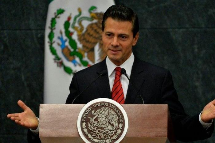 Mexico's President Enrique Pena Nieto, pictured on November 9, 2016, said that he had agreed to meet with Donald Trump, possibly before the Republican billionaire takes office in January, and that he felt "optimistic" about future relations