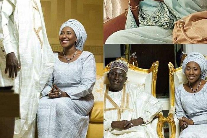 Malam Yaú Kumo and his new wife, Fatima Buhari