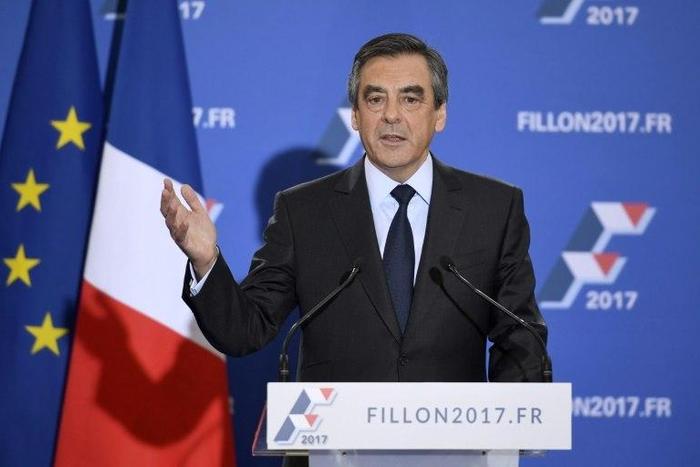 Ahead of France's 2017 presidential elections, Right-wing primaries candidate, Francois Fillon delivers a speech following the first results of the primary's second round on November 27, 2016