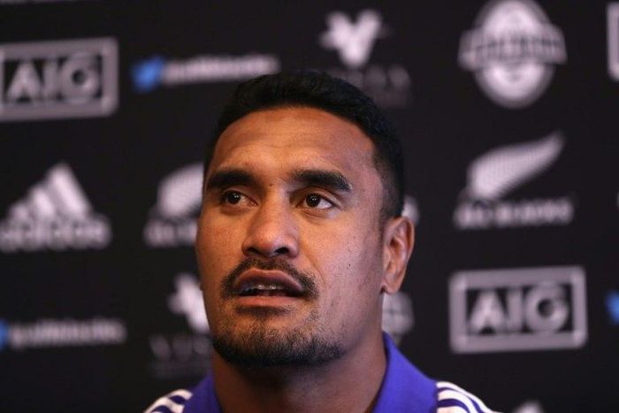 Jerome Kaino of the New Zealand All Blacks speaks during a press conference at the Hyatt Regency Hotel on October 31, 2016 in Chicago, Illinois
