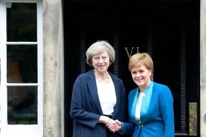 Scotland's First Minister Nicola Sturgeon (R), pictured with British Prime Minister Theresa May in July 2016, has been the most vocal of the first ministers since the June 23 Brexit vote