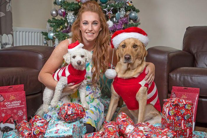 Oyinbo woman spent 600 thousand Naira on Christmas presents for her dogs.