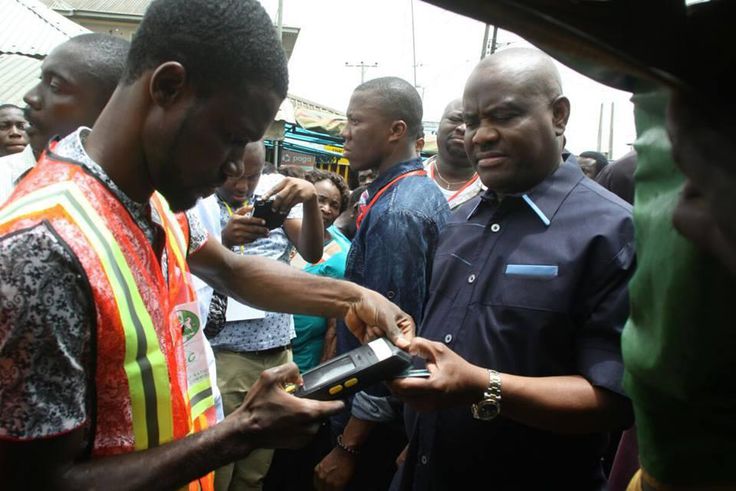 Governor Nyesom Wike at a polling booth during the just concluded Rivers rerun election held on Saturday, March 19, 2016.