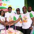 Daddy Showkey(far left), Mr Ibu (second right) and top staff of GOtv