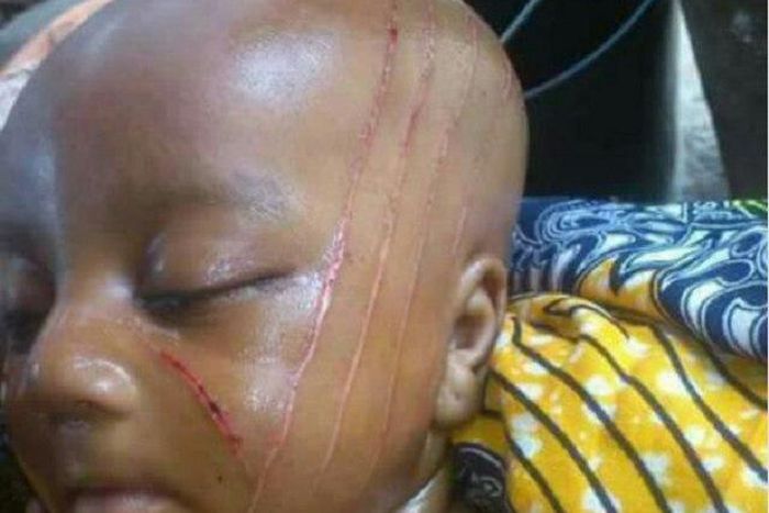 The infant with tribal marks