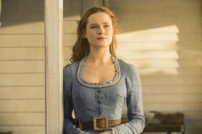 Evan Rachel Wood as Dolores Abernathy in "Westworld"