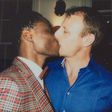 Bisi Alimi and Anthony sharing a kiss
