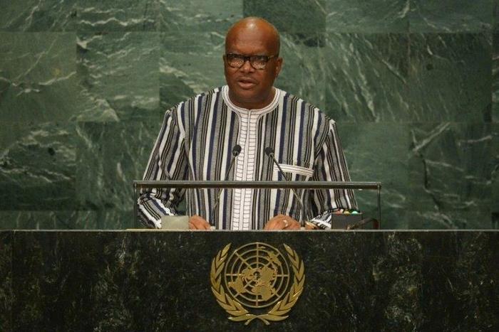 Roch Marc Christian Kabore, President of Burkina Faso, addresses the 71st session of the United Nations General Assembly at the UN headquarters in New York on September 22, 2016