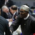 Nigeria's President Muhammadu Buhari (R) greets U.S. President Barack Obama before the start of the second plenary session of the Nuclear Security Summit in Washington April 1, 2016.
