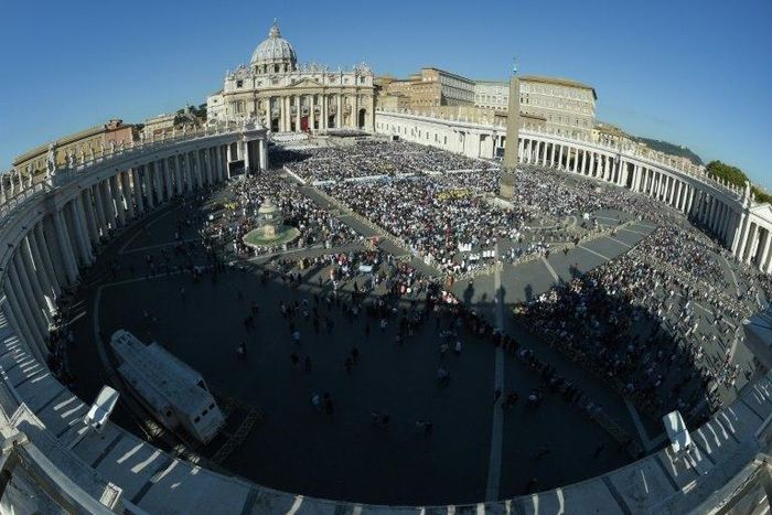 A general view shows Saint Peter's square at the Vatican, where the new comprehensive guide to the training of Catholic clergy stresses sexual abstinence and bans gays and those who support "gay culture" from holy orders
