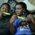 Mercy Johnson and Queen Nwokoye on set of "Professor Johnbull"