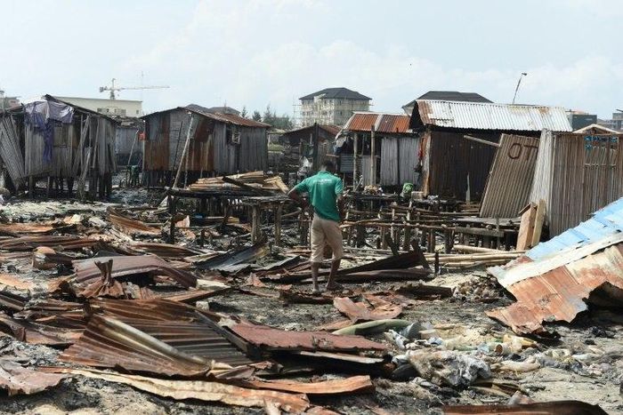 The Otode Gbame fishing community lies between two upmarket districts and was completely razed in early November