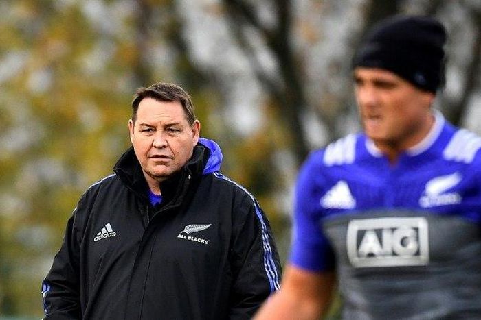 All Blacks head coach Steve Hansen (L) says the British and Irish Lions squads due to tour New Zealand have real strength in depth