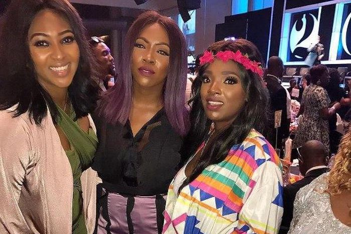 Lilian Esoro, Tiwa Savage and Annie Idibia at Ali Baba's spontaneity