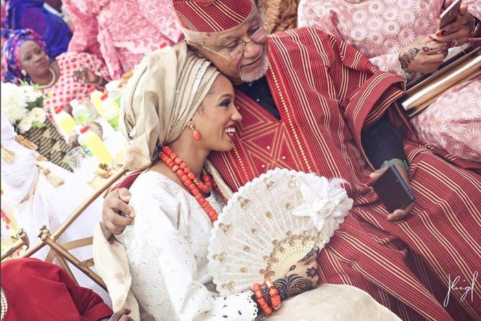 Dija and her father on her wedding day