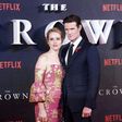 British actors Matt Smith (R) and Claire Foy pose as they arrive on the red carpet to attend the world premiere of the the TV show 'The Crown', in London, on November 1, 2016