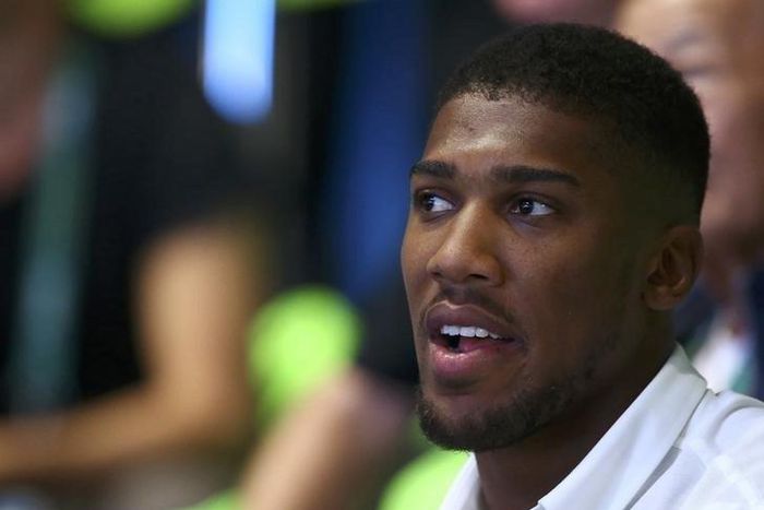 British boxer Anthony Joshua attends a boxing match at Riocentro Pavilion 6 in Rio de Janeiro, Brazil, during the 2016 Rio Olympics August 15, 2016.