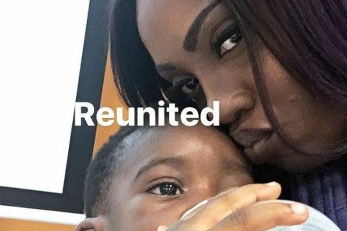 Tiwa Savage reunited with son, Jamil