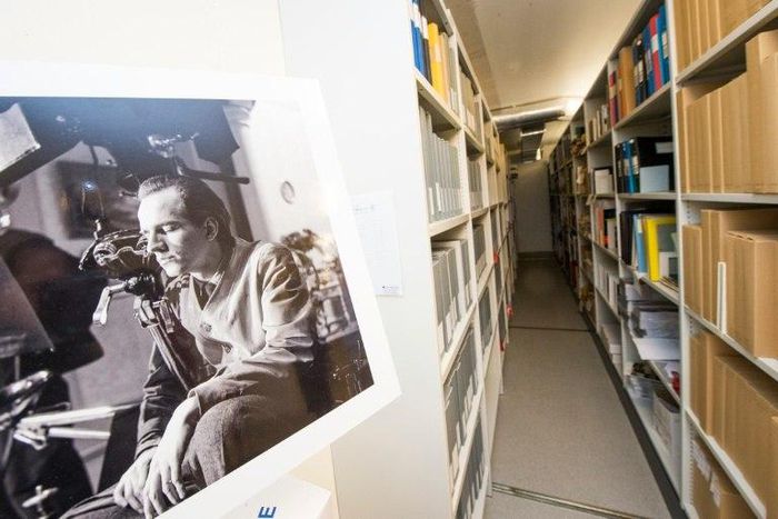 The Ingmar Bergman archives located at the Film House in Stockholm where many of the director's works are shelved along with thousands of letters, completed screenplays and photographs