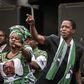 Edward Lungu (C) was narrowly reelected as Zambia's president with 50.35 percent of the vote