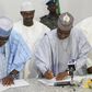 L-R: Ag Managing Director of Bank of Industry, Mr. Wahid Olagunju and Sokoto State Governor, Aminu Waziri Tambuwal, signing an agreement to provide N2billion to SMEs in Sokoto. Middle of Deputy Governor Ahmed Aliyu.
