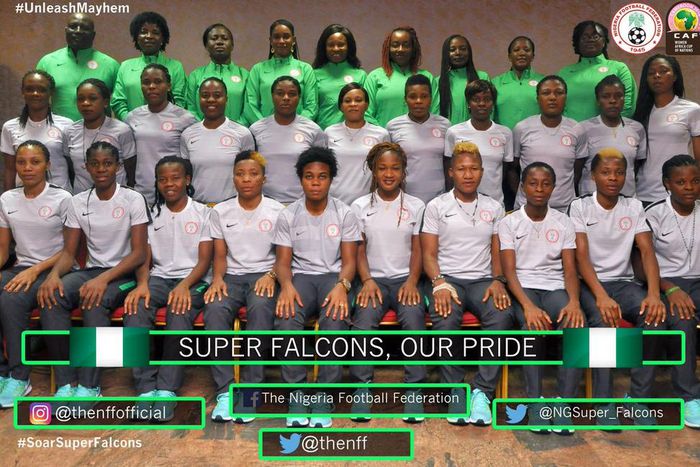 Official team photo of the Super Falcons ahead of 2016 AWCON