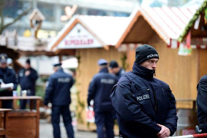 Police patrols the area near the Kaiser Wilhelm Memorial Church, the day after a terror attack, in central Berlin, on December 20, 2016