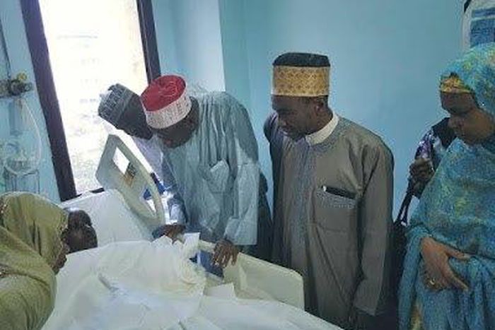 The governor of Kano state, Dr Abdullahi Umar Ganduje visits injured students in Egypt