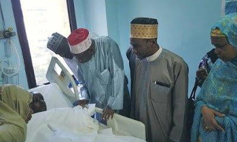 The governor of Kano state, Dr Abdullahi Umar Ganduje visits injured students in Egypt