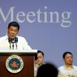 Philippines President Rodrigo Duterte speaks during a meeting with the Filipino community in Singapore on December 16, 2016