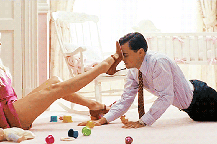 Marggot Robbie and Leonardo DiCaprio in "Wolf of Wall Street"